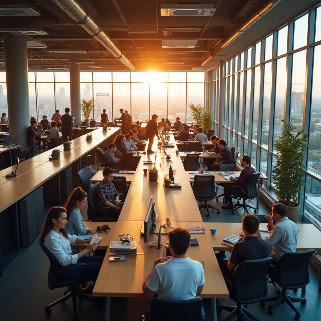 Gran espacio de coworking con soluciones tecnológicas avanzadas